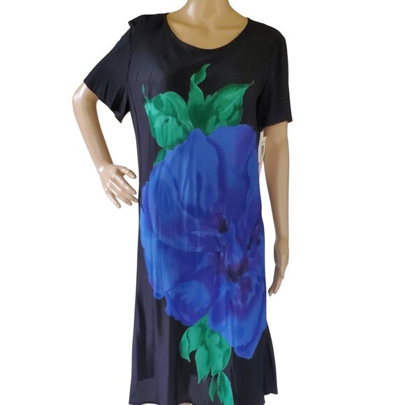 Vintage JEFFREY & DARA Hawaiian Tropical Shift Dress Women's 14 Floral Rayon USA - Picture 7 of 12
